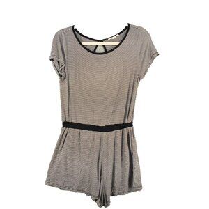 ROLLA COASTER Romper M(8-10) Knit Striped Casual B/W Open Back Elastic Waist